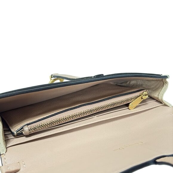 Auth DIOR/ChristianDior Saddle Wallet - Beige Pink Beige Leather - Picture 6 of 8